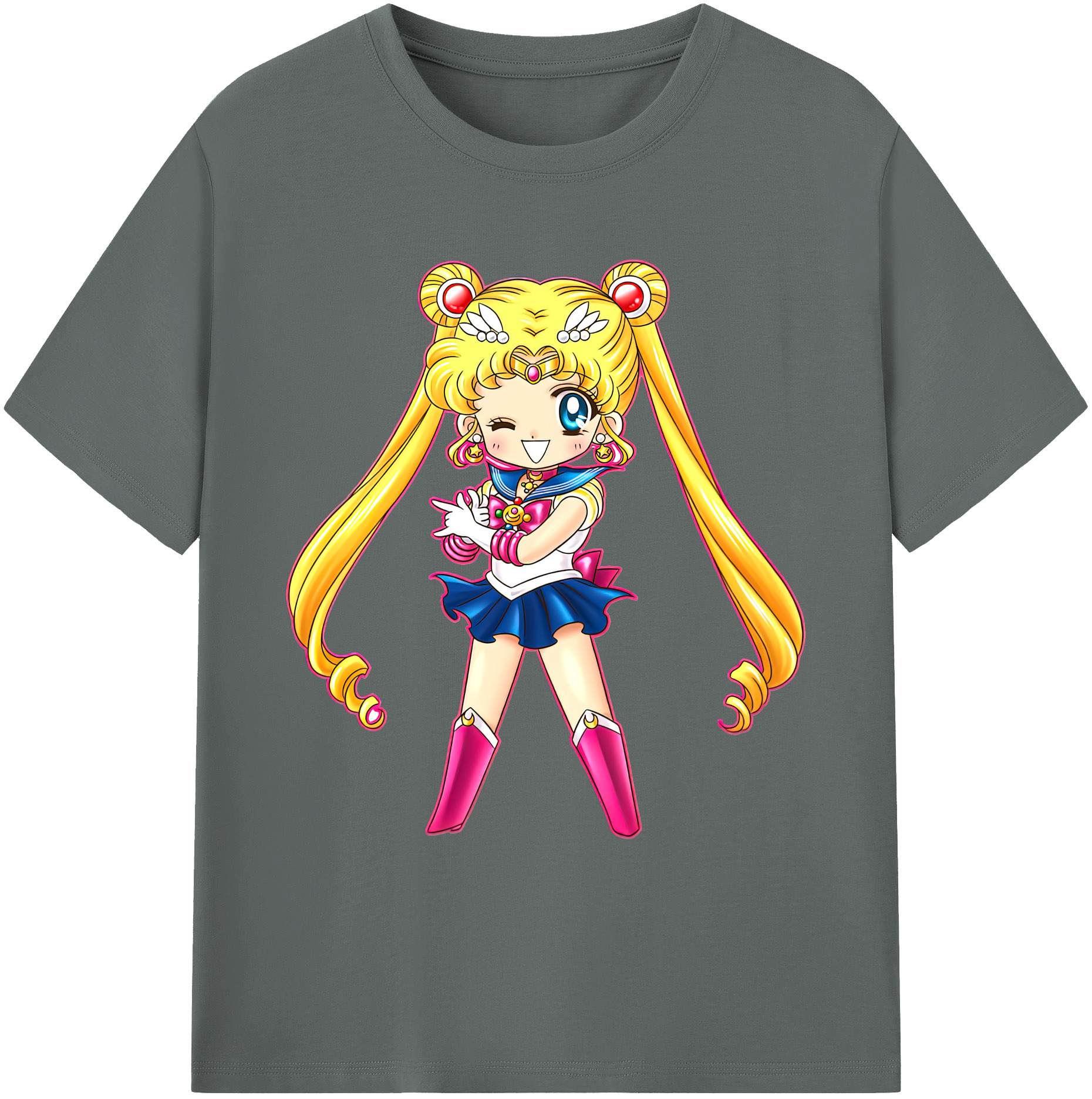 （画像用） 美少女戦士セーラームーン 月野 うさぎ つきの うさぎ Sailor Moon Tsukino Usagi 綿100％ メンズ半袖Tシャツ｜肌触りやわらか＆通気性
